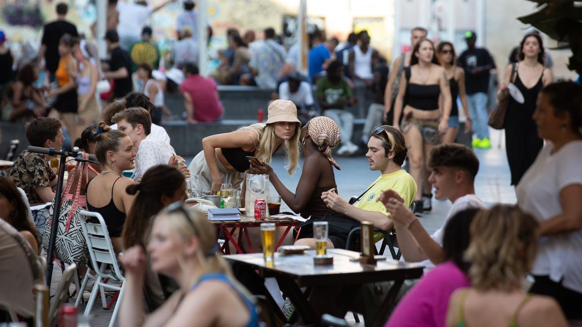 Terrazas en el distrito barcelonés de Ciutat Vella