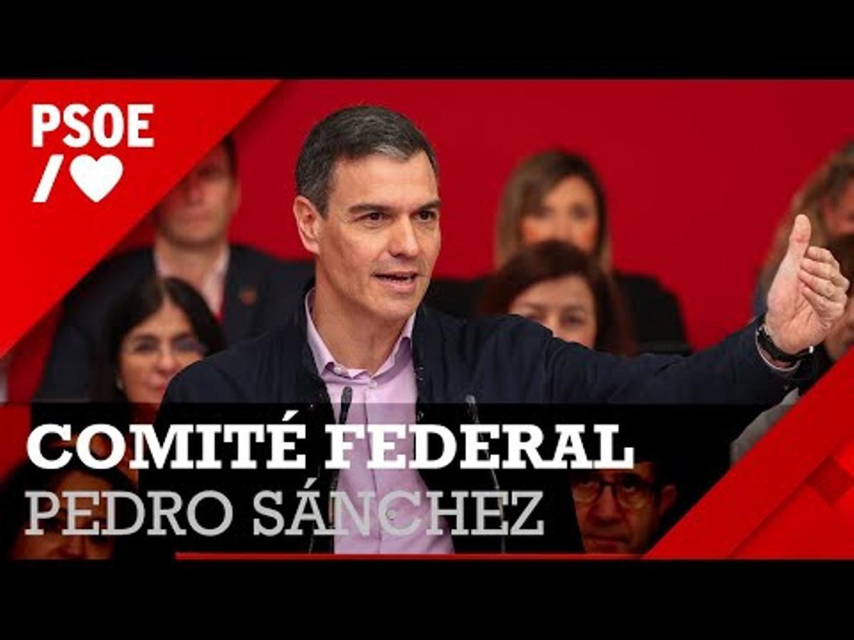 En directo | Intervención de Pedro Sánchez en el Comité Federal del PSOE