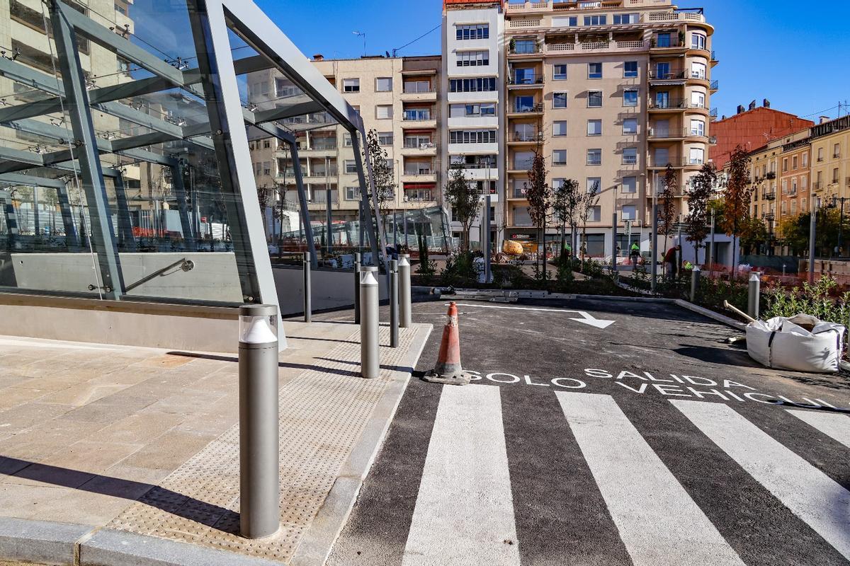 Salida del parking de La Rosaleda, en una imagen de este martes