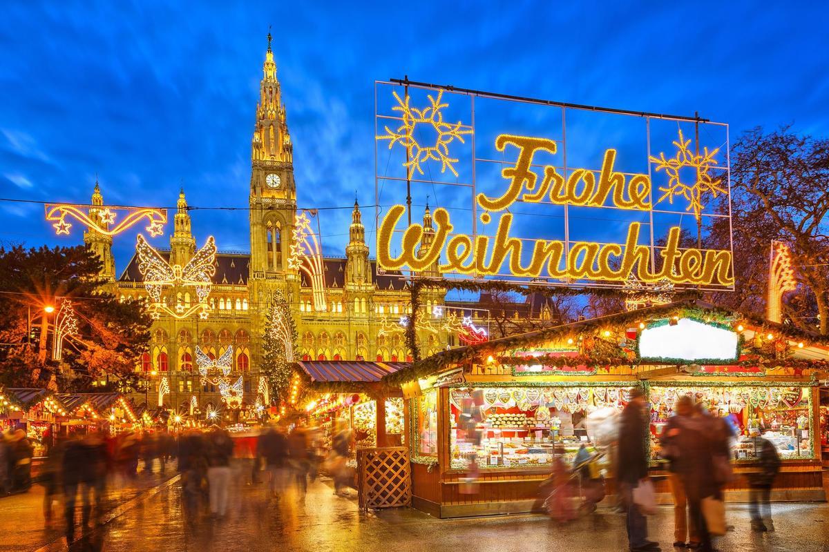 Mercado navideño en Viena.