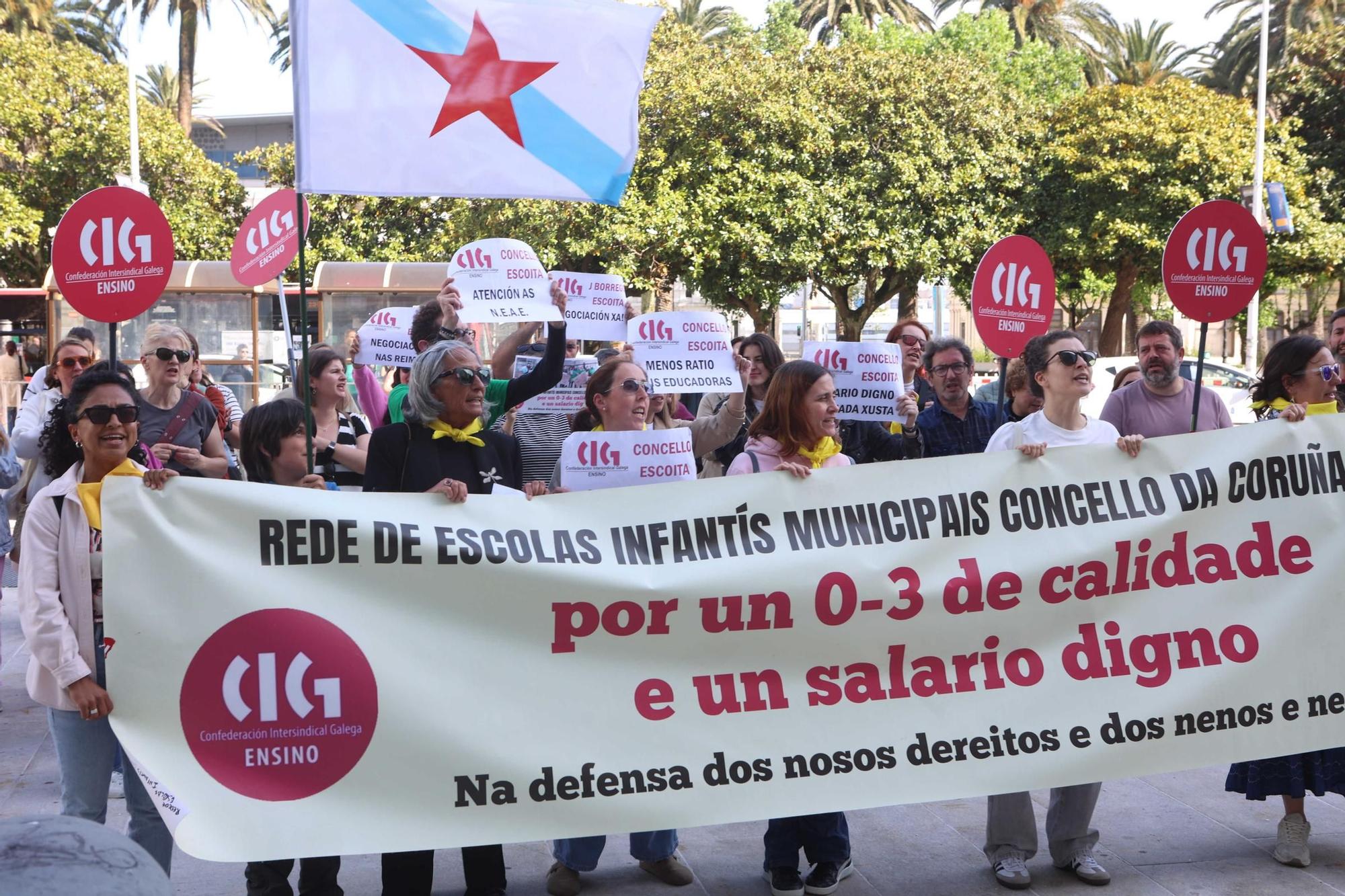 Nueva protesta de la plantilla de las escuelas infantiles municipales de A Coruña