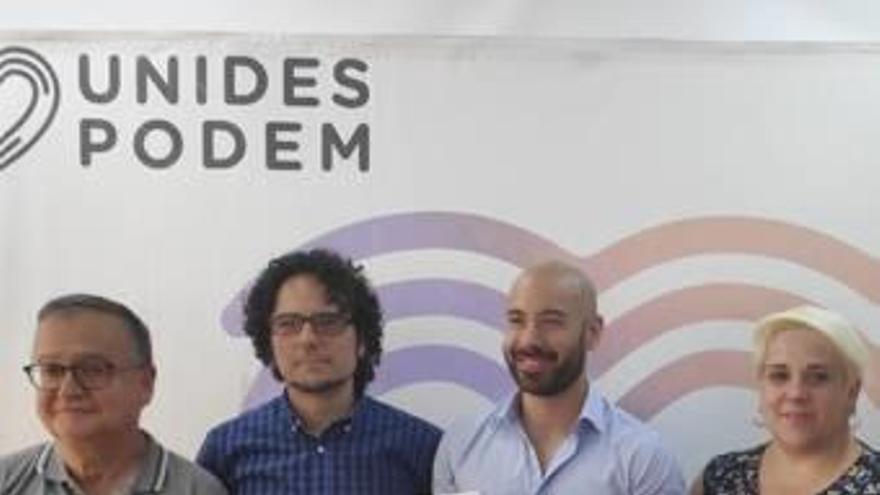 Dirigentes de Unidas Podemos-EU, ayer en Alicante.