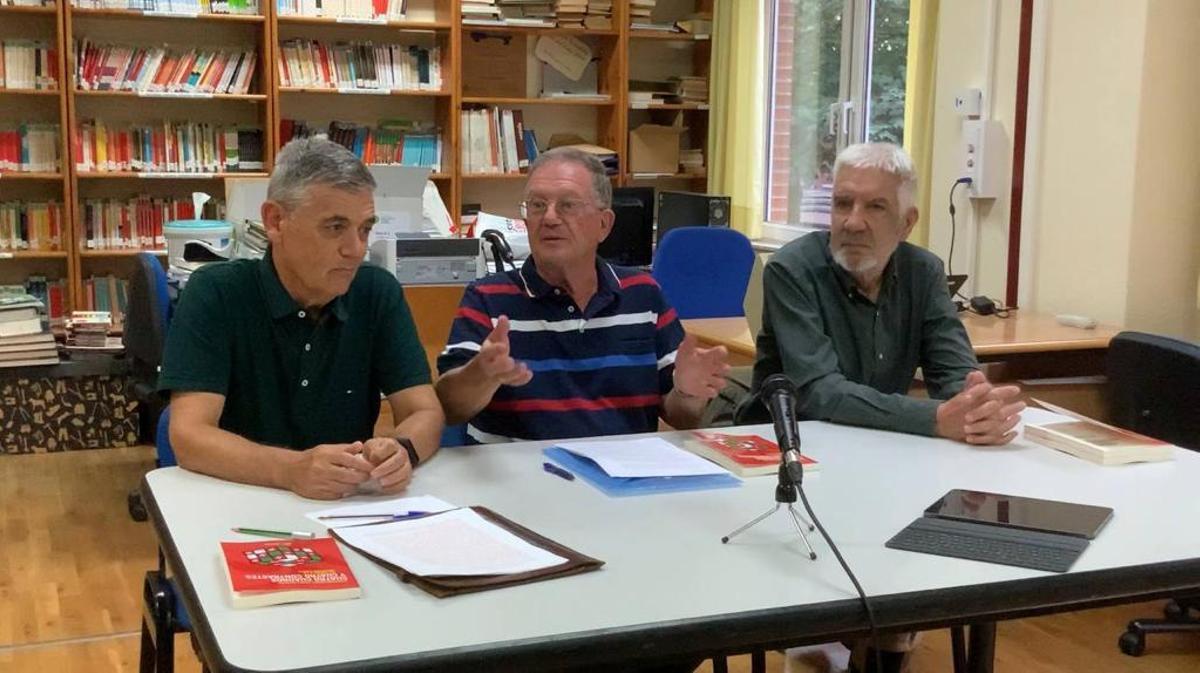 Fernando Miguel Pérez Herranz, con Pelayo Pérez, en la presentación de un libro anterior.