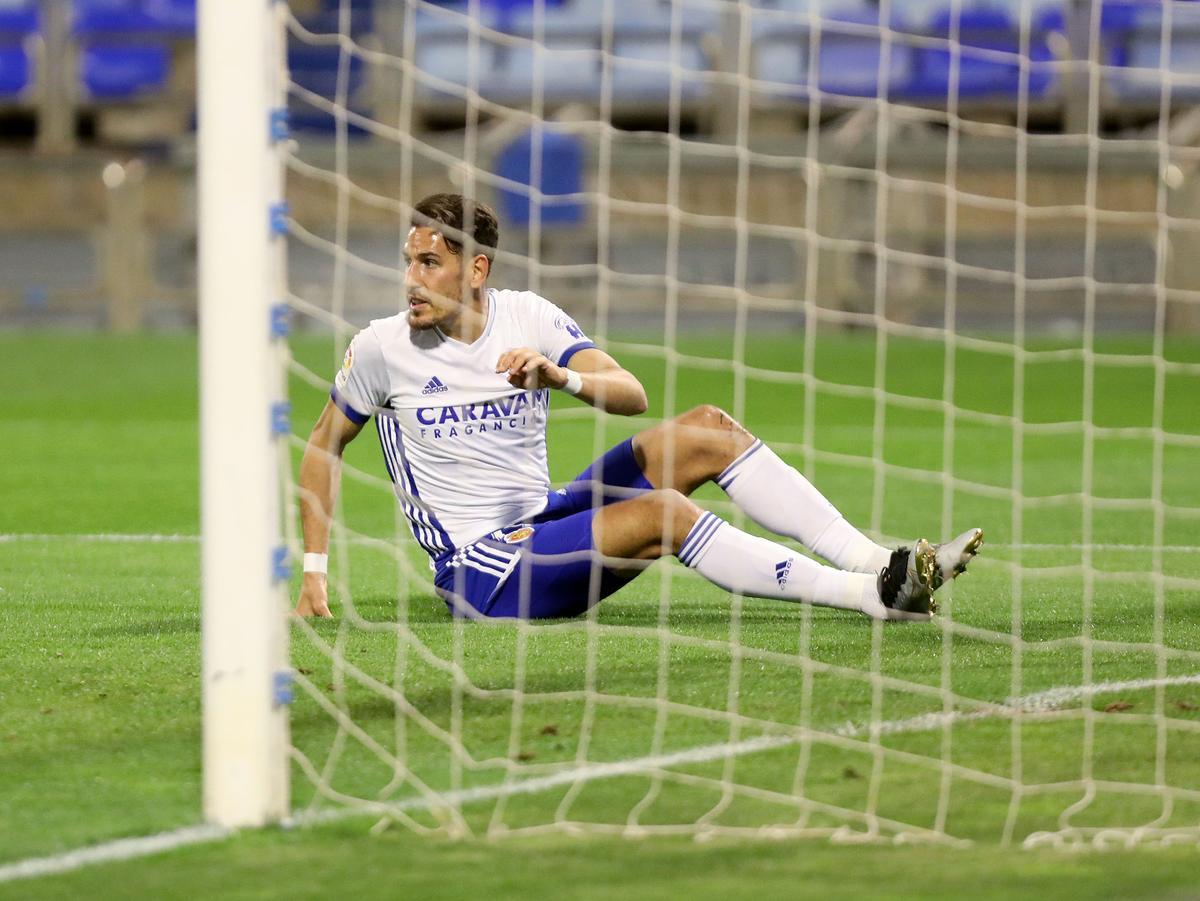 Álex alegría, en un partido con el Real Zaragoza