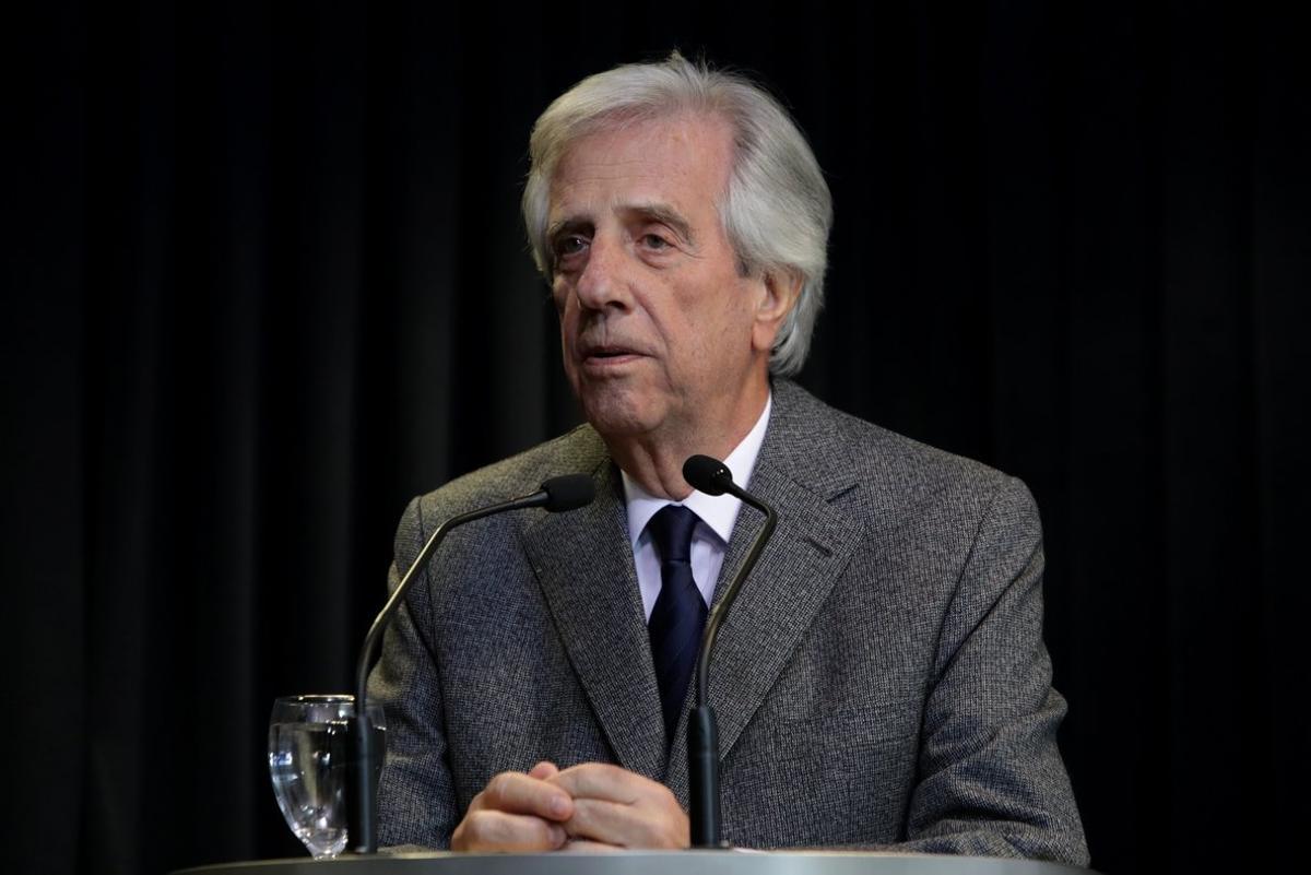 AME8481  MONTEVIDEO  URUGUAY   20 08 2019 - El presidente de Uruguay  Tabare Vazquez  ofrece una rueda de prensa este martes en Montevideo  Uruguay   Vazquez anuncio que le fue detectado un nodulo pulmonar con  caracteristicas muy firmes  de que puede tratarse de un proceso maligno y en los proximos dias se internara  EFE  Raul Martinez