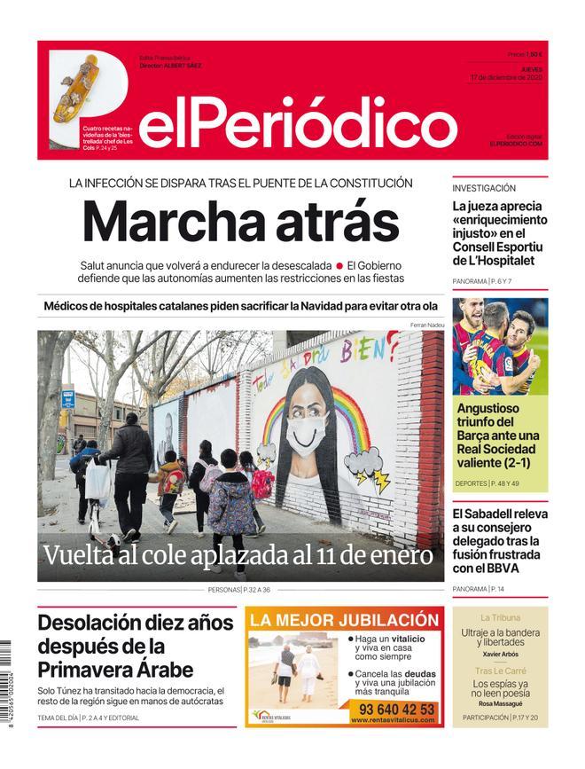 La portada del 17 de desembre del 2020