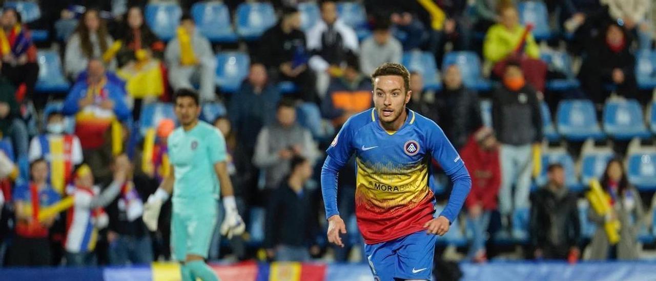 Marc Aguado, durante un partido con el Andorra.