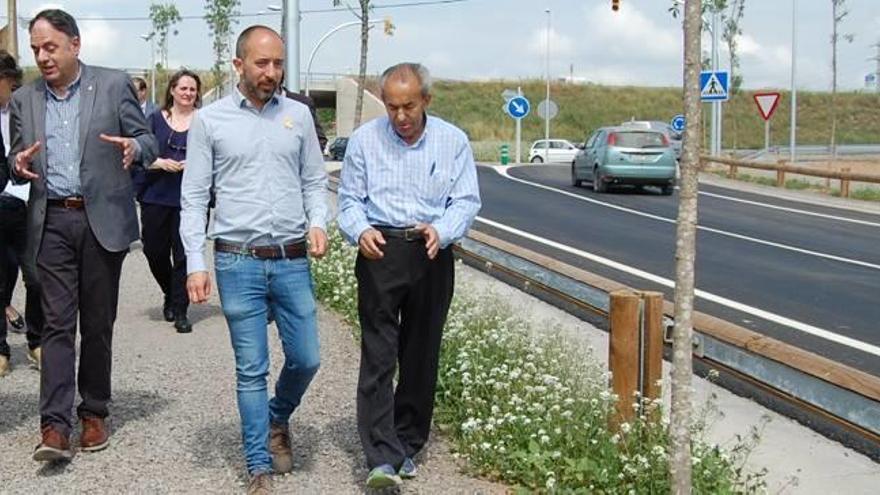 Ricard Font, Valentí Junyent, Marc Aloy i Josep Duocastella, ahir durant la visita d&#039;obres