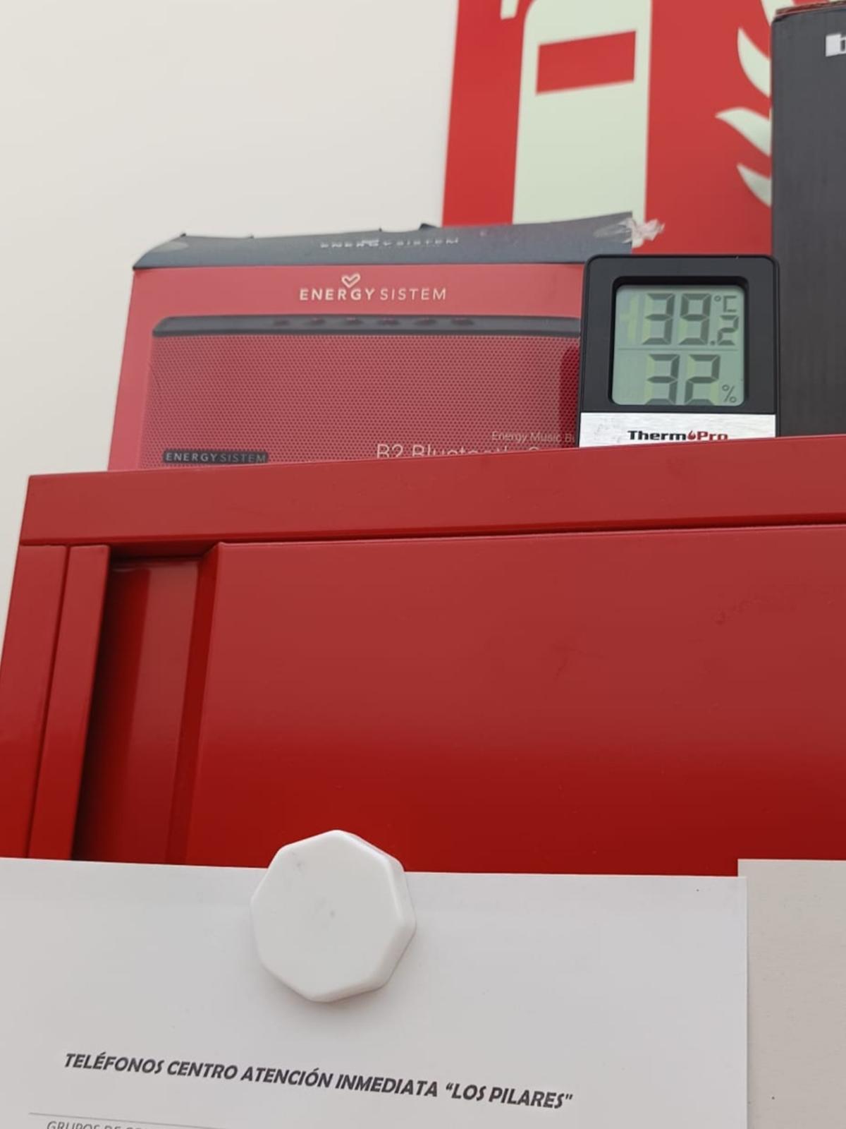 Uno de los termómetros en el centro Los Pilares