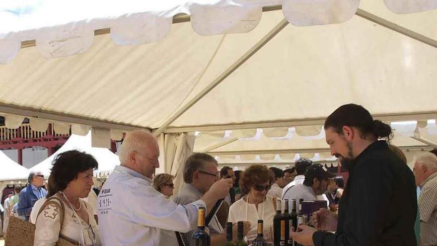 Aficionados prueban los vinos de una bodega en una feria anterior. Foto