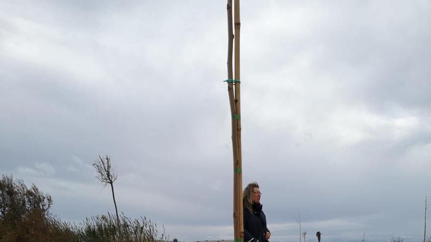 La concejala Jansen, en la zona