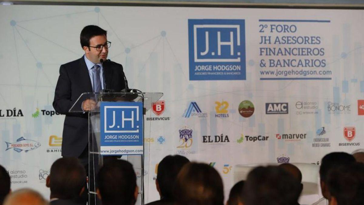 José María Aznar, ayer en un instante de su discurso en la segunda edición del Foro JH Asesores Financieros y Bancarios.
