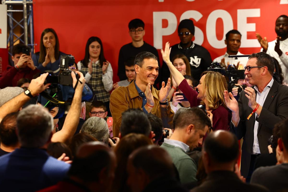 El presidente del Gobierno, Pedro Sánchez, en un acto del PSOE en Teruel