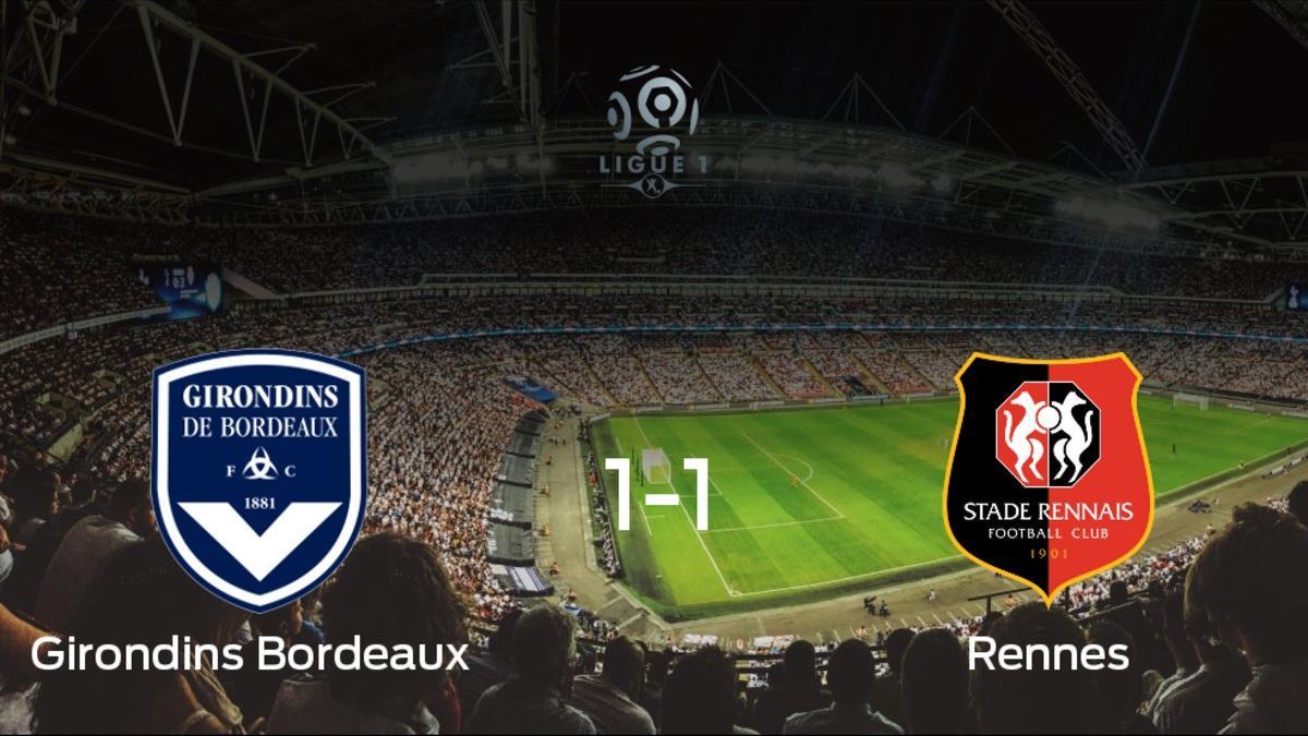 El Girondins Bordeaux y el Rennes consiguen un punto tras empatar a 1 en su último partido