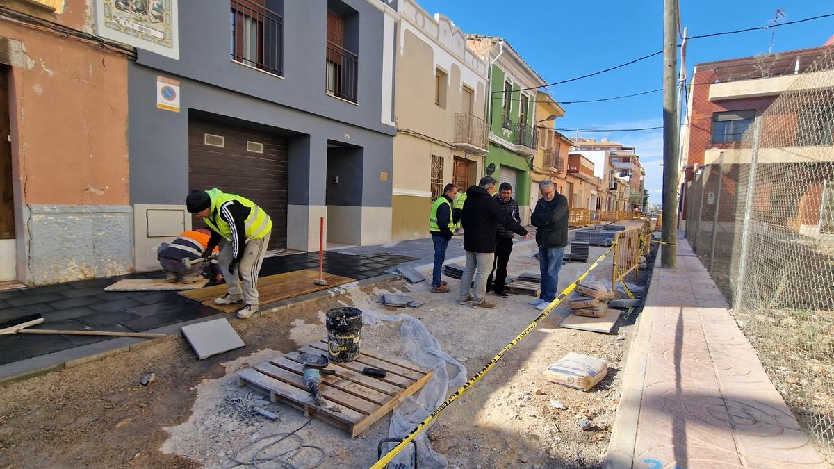 Obras en la calle Sant Roc de Albal