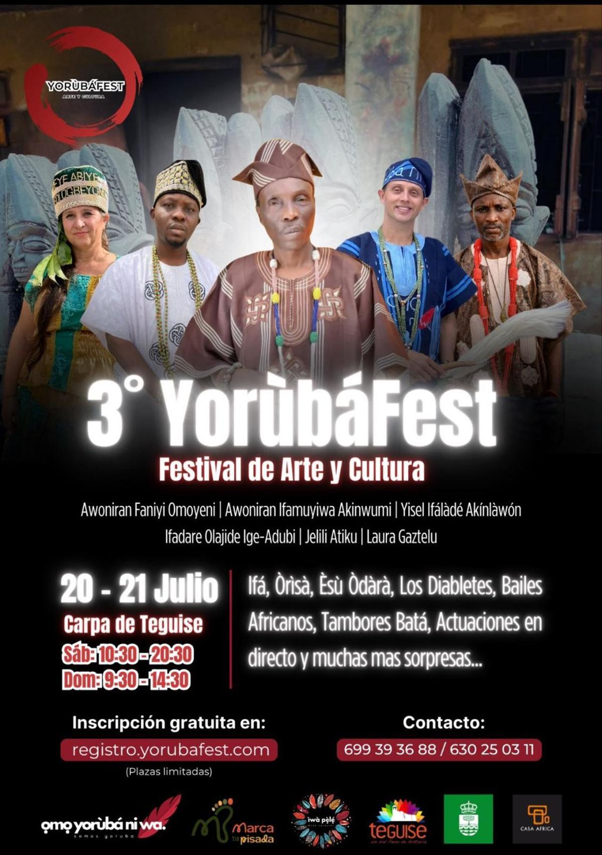 Cartel del Yoruba Fest 2024 en Teguise.