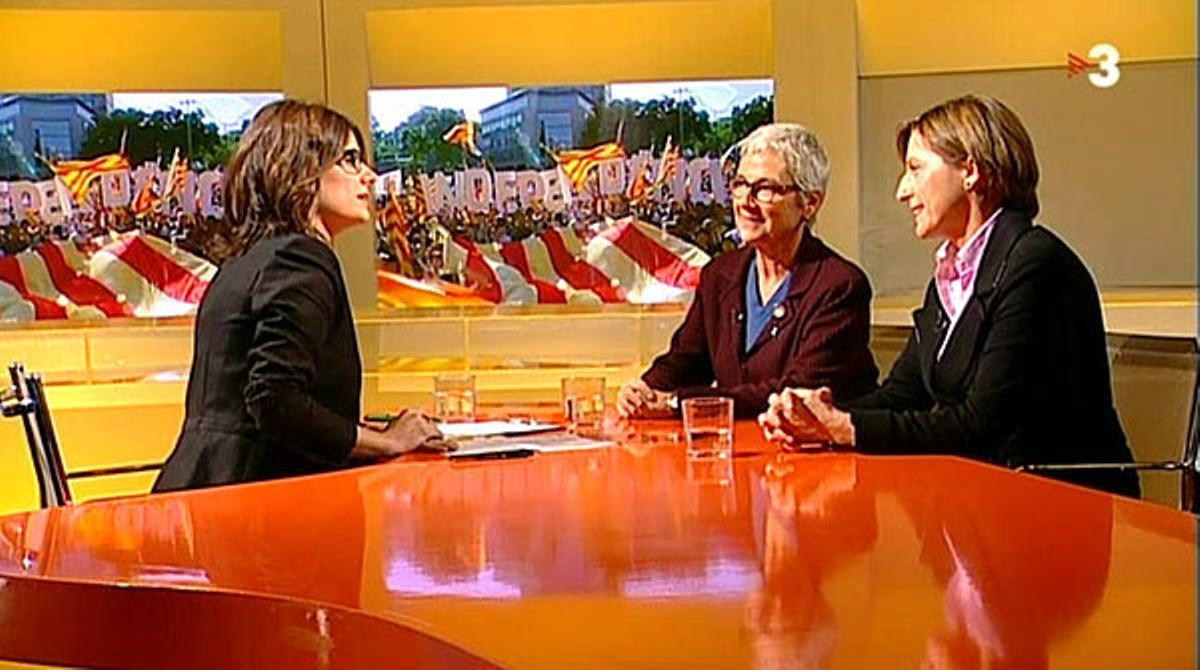 Muriel Casals i Carme Forcadell en l’‘Especial consulta’ de TV-3.