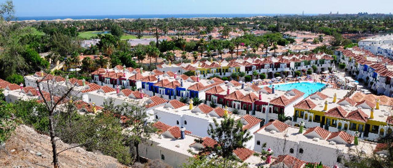 Complejo de bungalós en el Campo Internacional de Maspalomas del Sur de Gran Canaria.