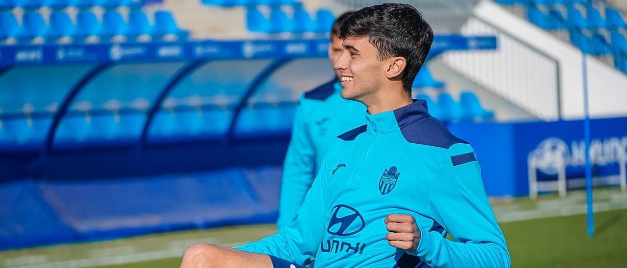 Tófol Montiel, ayer en su primer entreno con el Atlético Baleares