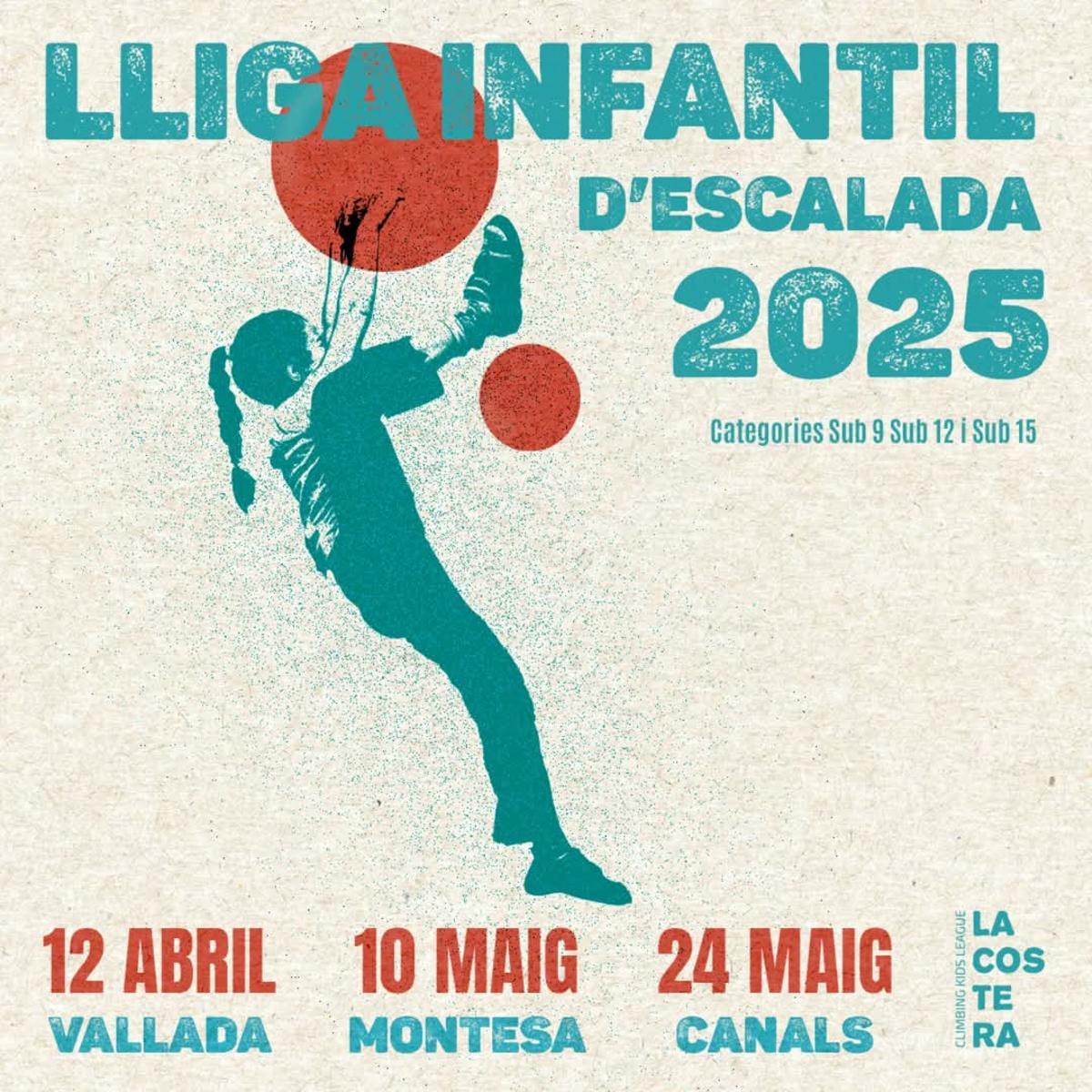 Cartel de la liga infantil de escalada de la Costera.