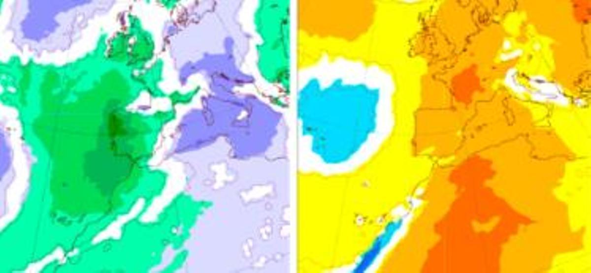 Predicción de precipitaciones y temperaturas de la AEMET para la semana que viene.