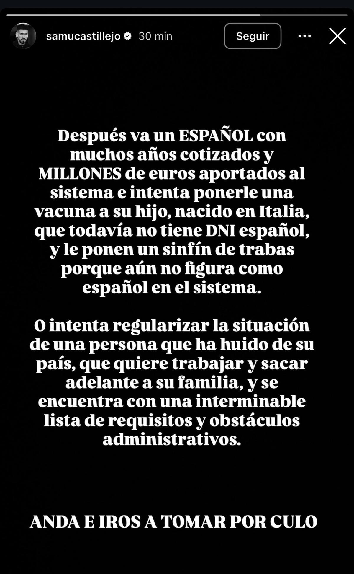 Comunicado de Samu Castillejo