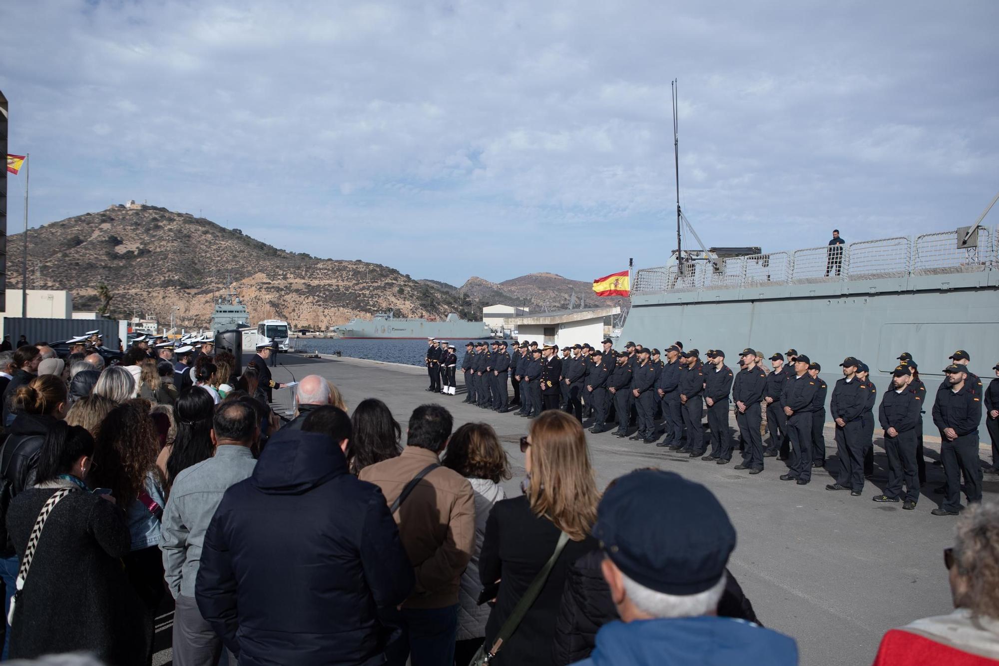 FOTOS: los 74 marinos del BAM ‘Furor’ parten de Cartagena hasta aguas del Golfo de Guinea