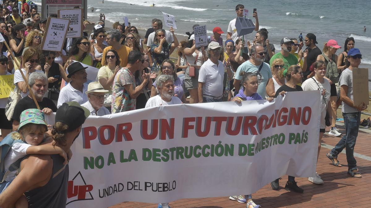 Manifestación 20A &#039;Canarias tiene un límite&#039; en Las Palmas de Gran Canaria