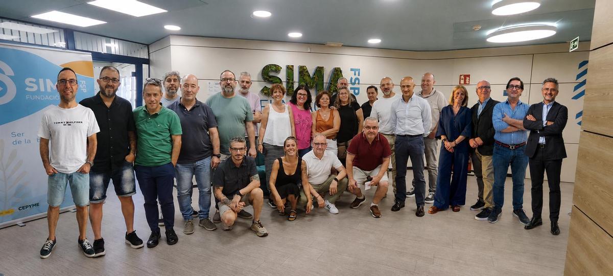 Foto de los representantes sindicales y patronal del calzado en Madrid.