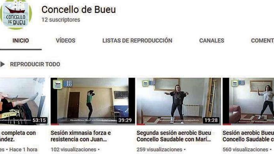 La portada del canal de Youtube del Concello de Bueu, donde se puede acceder a los vídeos.