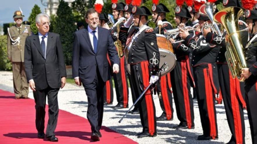 Monti recibe a Rajoy en Roma