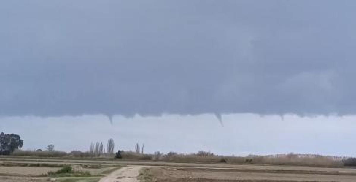 Hasta 10 mangas de agua observadas en el Delta del Ebro