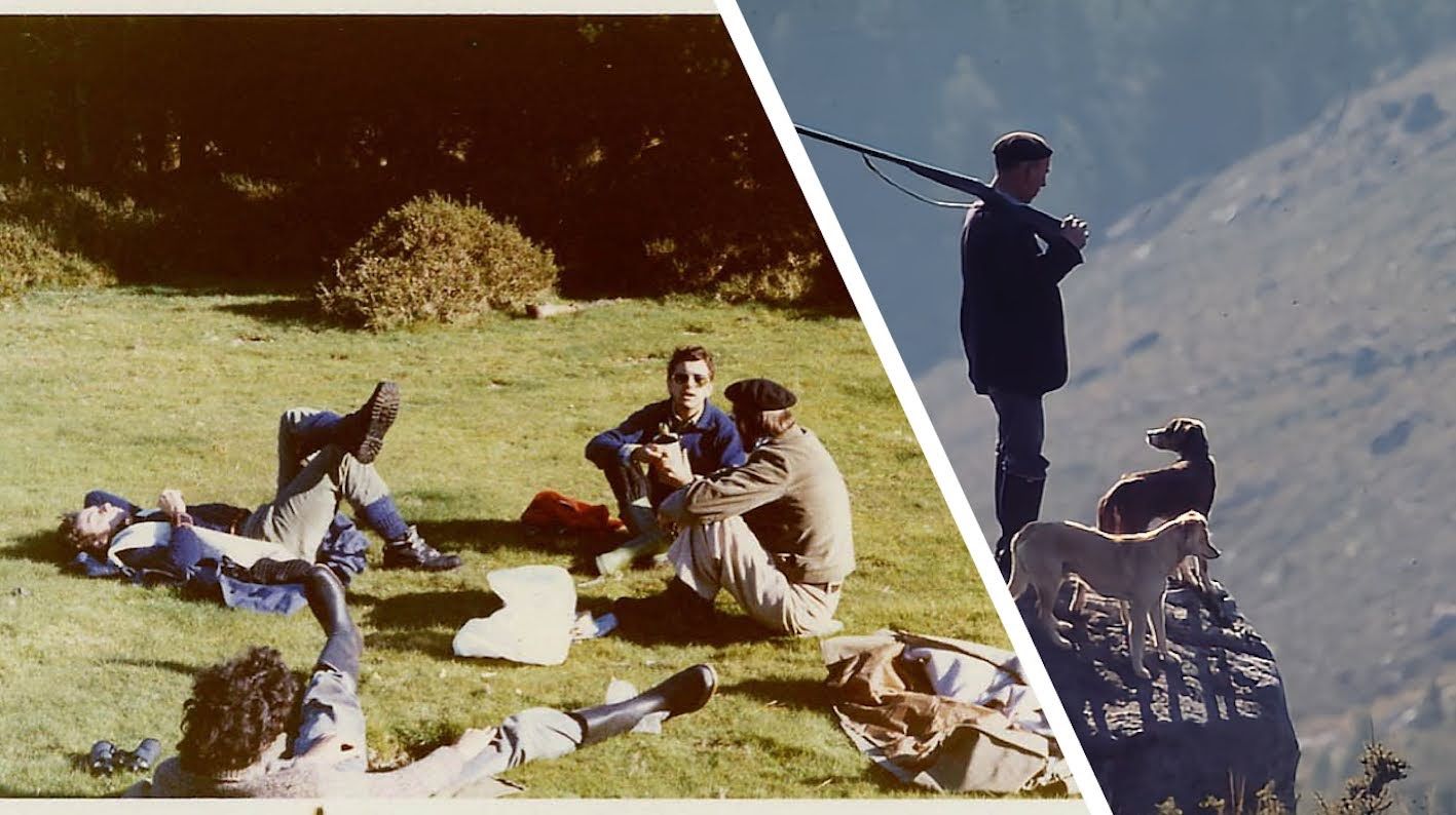 Los ecologistas en una batida de lobos en 1975; a la dcha, un cazador.