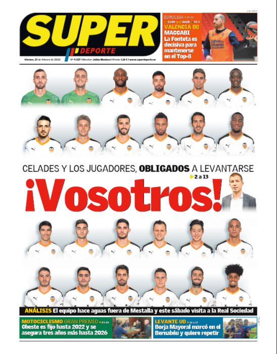 Portada SUPERDEPORTE viernes 21 febrero 2020