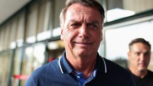 El expresidente brasileño, Jair Bolsonario, este lune a su llegada a Sao Paulo.