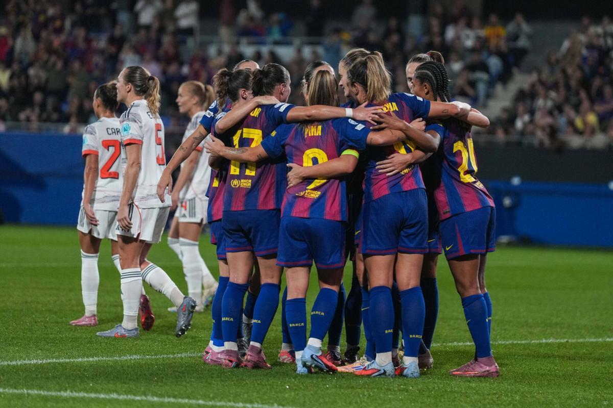 Partido de la Liga de Campeones femenina entre el FC Barcelona y el Bayern de Múnich, disputado en el Estadio Johan Cruyff de Sant Joan Despí, el 7 de octubre de 2025.