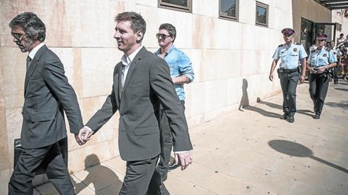 Messi, en septiembre del 2013, tras declarar en los juzgados de Gavà.