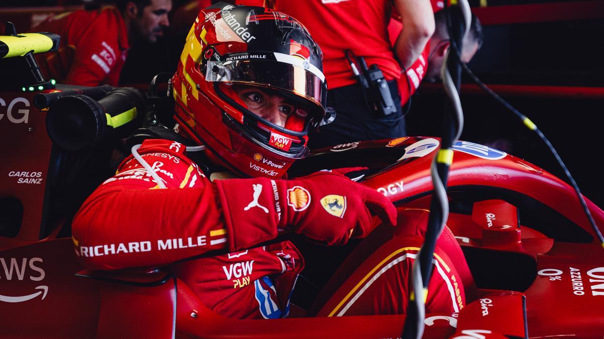 Carlos Sainz, en el monoplaza de Ferrari