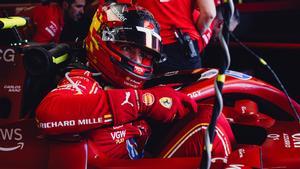 Carlos Sainz, en el monoplaza de Ferrari