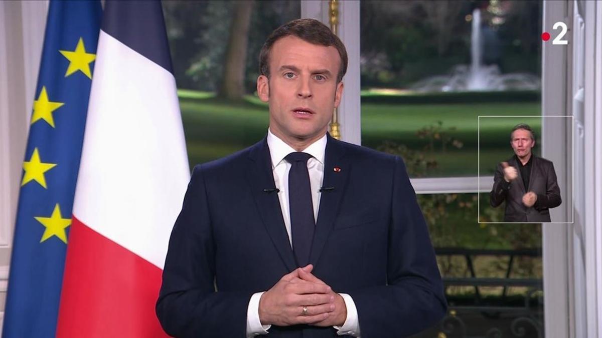 El discurso de Fin de Año de Emmanuel Macron, en la televisión francesa.