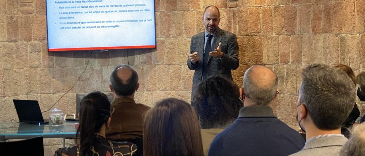 Guifré Homedes, director general de la inmobiliaria Amat, durante la presentación del informe anual.