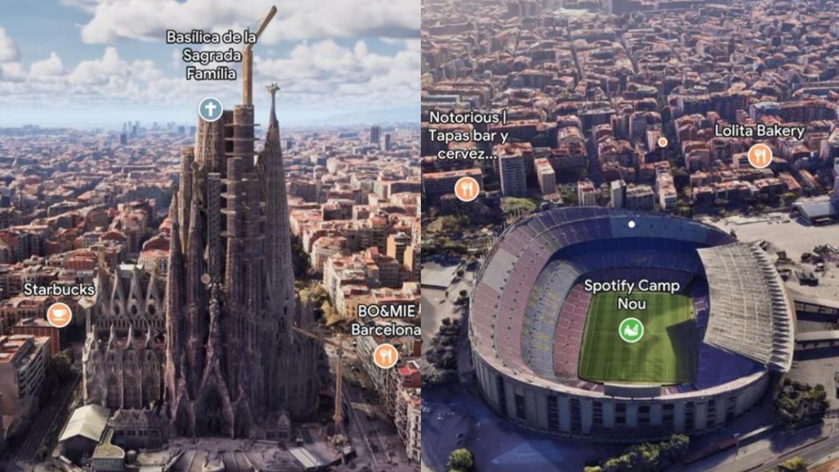 Vista inmersiva de Google Maps en Barcelona
