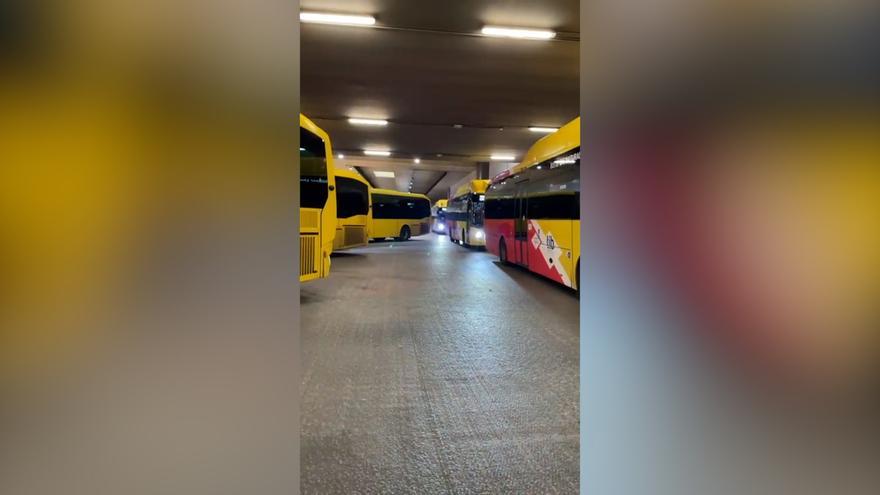VÍDEO | Colapso en la Estación Intermodal de Palma por la avería de un autobús del TIB en la rampa de acceso