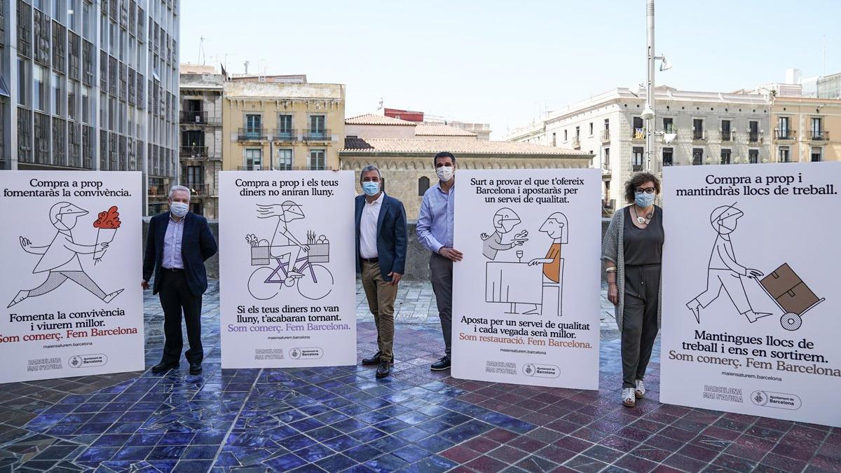 Acto de presentación de la campaña 'Compra cerca. Somos comercio. Hacemos Barcelona'