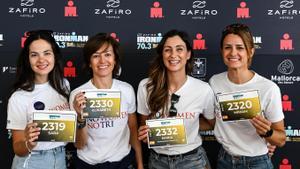 Sara Argerich, Elisabeth Stampa, María Gijón y Miriam Clos en el Zafiro IRONMAN 70.3 Alcúdia-Mallorca 2023