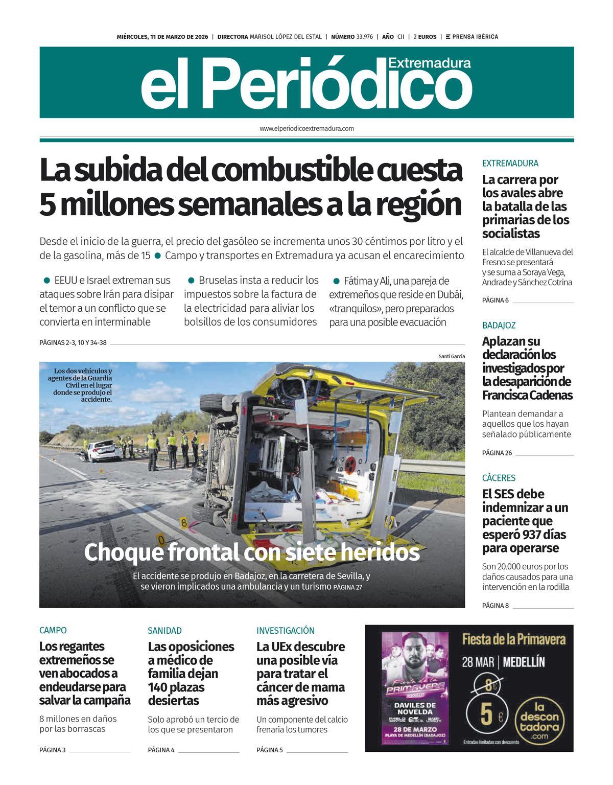 Consulta la portada correspondiente al día 11 de marzo de 2026