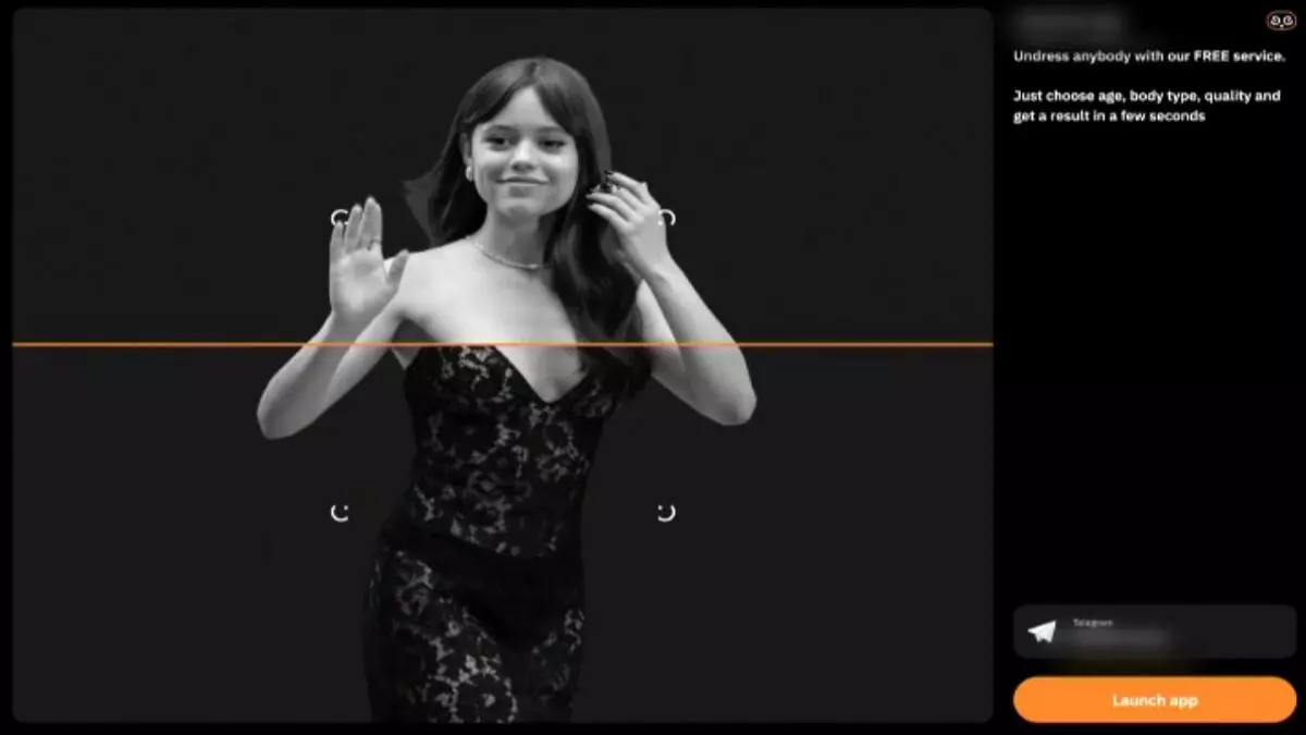 Una web de inteligencia artificial 'desnuda' a la actriz Jenna Ortega para vender sus servicios de falsificación de fotos
