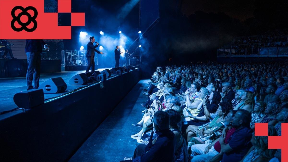 Barcelona. 23/07/2025. Cultura. Concierto de Il Divo en Les Nits de Barcelona. AUTOR: Marc Asensio Barcelona, Catalunya, España, concierto, cultura, música, Il Divo, música lÃrica, Les Nits de Barcelona, festival, Jardines de Pedralbes