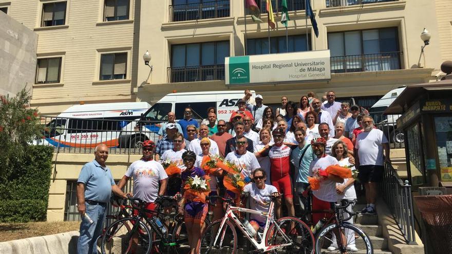 Recepción de la ruta ciclista en Carlos Haya.