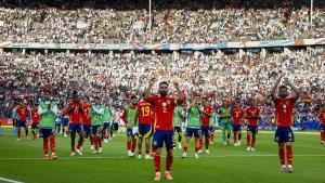 Los jugadores de la selección celebran la victoria ante Croacia.